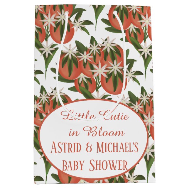 Bolsa De Regalo Mediana Little Cutie Clementine | Citrus Baby Shower (Anverso)