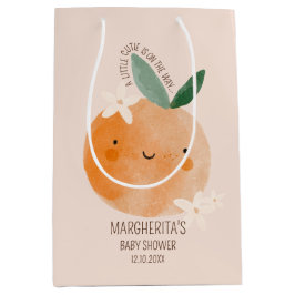 Bolsa De Regalo Mediana Little Cutie Naranja Citrus Botanus Baby Shower