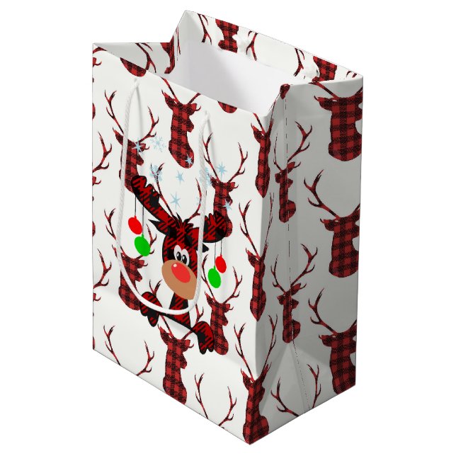 Bolsa De Regalo Mediana Little Red Moose (Angulo Anverso)