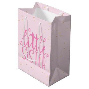 Bolsa De Regalo Mediana Little Sister Typography Modren Textos