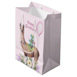 Bolsa De Regalo Mediana Llama de cumpleaños