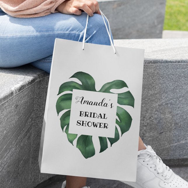 Bolsa De Regalo Mediana Lluvia tropical de hojas de palma para despedida d (Subido por el creador)