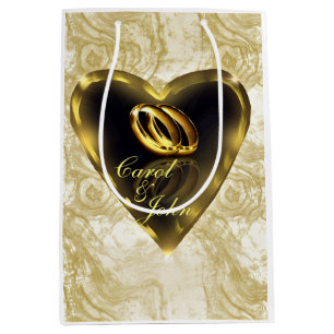 Bolsa De Regalo Mediana Lo que Dios ha unido Boda (oro)