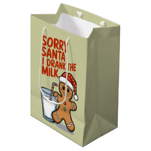 Bolsa De Regalo Mediana Lo siento Santa I Se Bebió El Equipo De Navidades