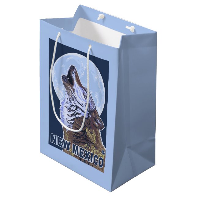 Bolsa De Regalo Mediana Lobo gris HowlingNew México (Angulo Anverso)