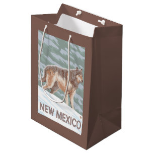 Bolsa De Regalo Mediana Lobo gris StandingNew México