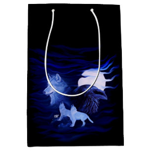 Bolsa De Regalo Mediana Lobos y Raven con luna llena