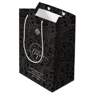 Bolsa De Regalo Mediana Logo Floral Negocio QR CÓDIGO Corporativo Marketin