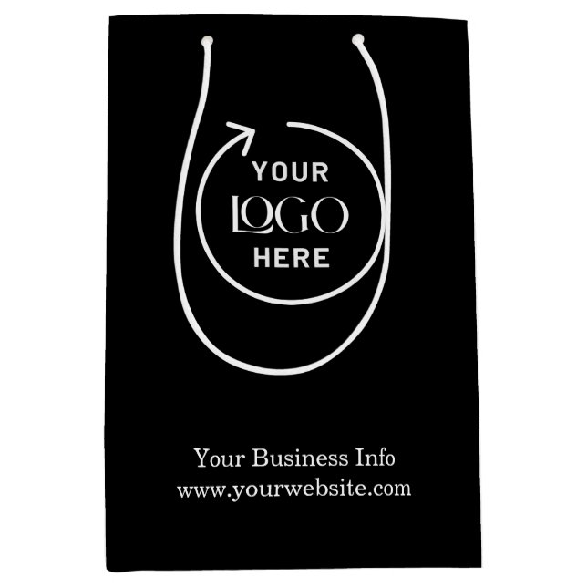 Bolsa De Regalo Mediana Logo profesional | Empresa empresarial (Anverso)