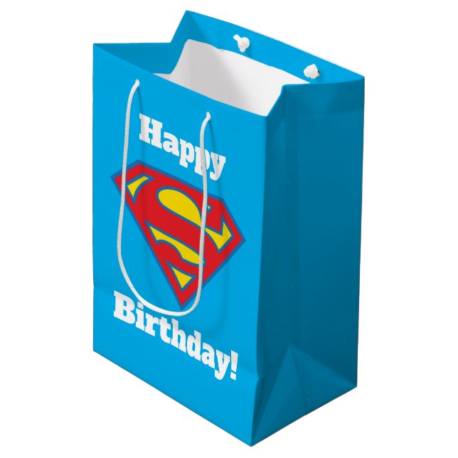 Bolsa De Regalo Mediana Logo superchica clásica con contorno azul (Angulo Anverso)