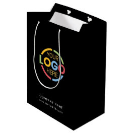 Bolsa De Regalo Mediana Logotipo comercial de la Compañía Negra minimalist