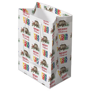 Bolsa De Regalo Mediana Logotipo corporativo empresarial rústico de Navida