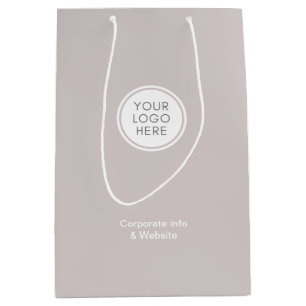 Bolsa De Regalo Mediana Logotipo Corporativo   Gray Company Minimalista