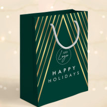 Logotipo Corporativo Verde Dorado Árbol de Navidad