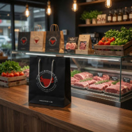 Bolsa De Regalo Mediana Logotipo de negocio de carne de ternera premium de