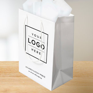 Bolsa De Regalo Mediana Logotipo de negocio de personalizado con marca en 