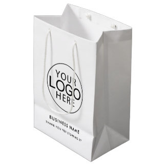 Bolsa De Regalo Mediana Logotipo de negocio simple Personalizado corporati