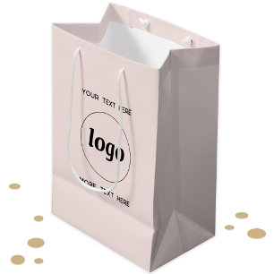 Bolsa De Regalo Mediana Logotipo de promoción de marca comercial Rubor Pin