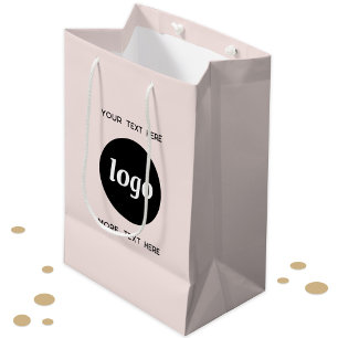 Bolsa De Regalo Mediana Logotipo de promoción de marca comercial Rubor Pin