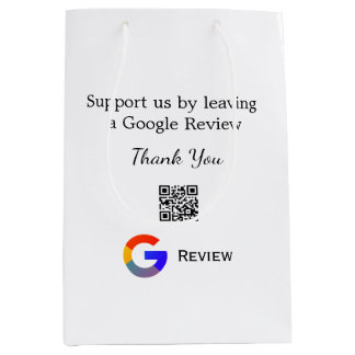 Bolsa De Regalo Mediana logotipo de reseña comercial de Google Scan QR rev