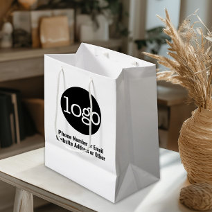 Bolsa De Regalo Mediana Logotipo de texto de negocio de oficina básico se