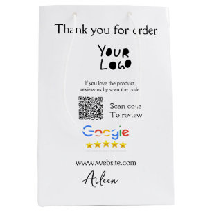 Bolsa De Regalo Mediana logotipo del sitio web de código QR de revisión de