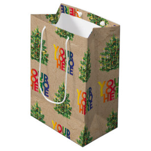Bolsa De Regalo Mediana Logotipo empresarial de Navidad Árbol de Navidad v