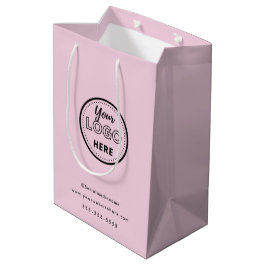 Bolsa De Regalo Mediana Logotipo promocional rosa minimalista de marca pro