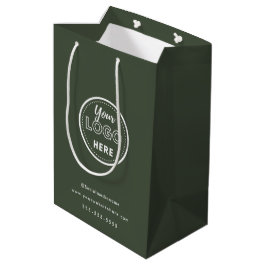 Bolsa De Regalo Mediana Logotipo verde bosque minimalista de marca profesi