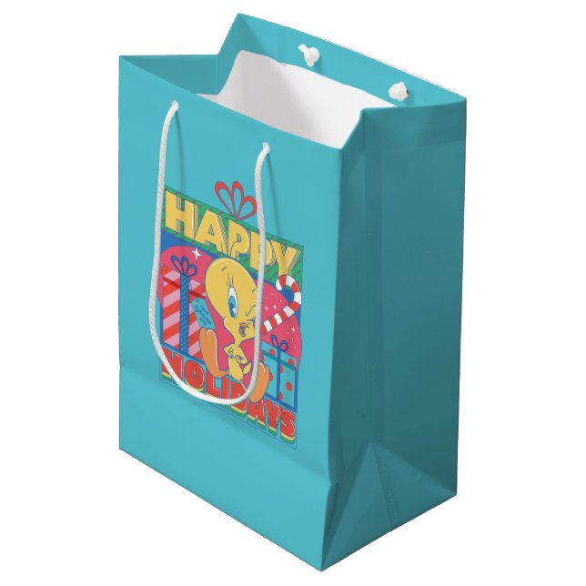 Bolsa De Regalo Mediana LOONEY TUNES™ | TWEET™ Felices Fiestas (Angulo Anverso)
