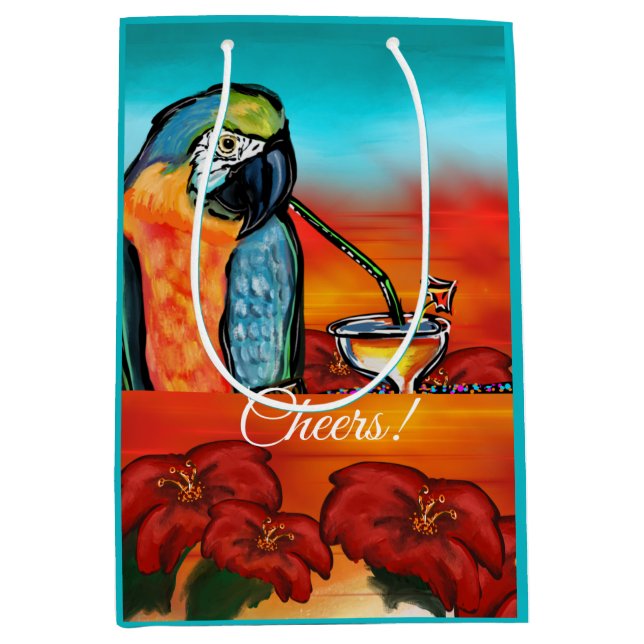 Bolsa De Regalo Mediana Loritos de Fiesta (Anverso)