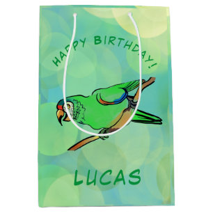 Bolsa De Regalo Mediana Loro feliz cumpleaños
