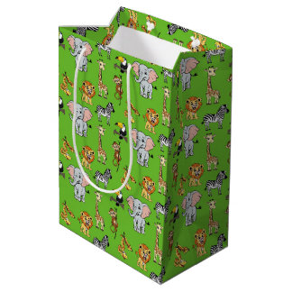 Bolsa De Regalo Mediana Los animales de la selva tropical safari adornan e