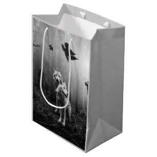 Bolsa De Regalo Mediana Los maravillosos lobos blancos y negros nos dejan 