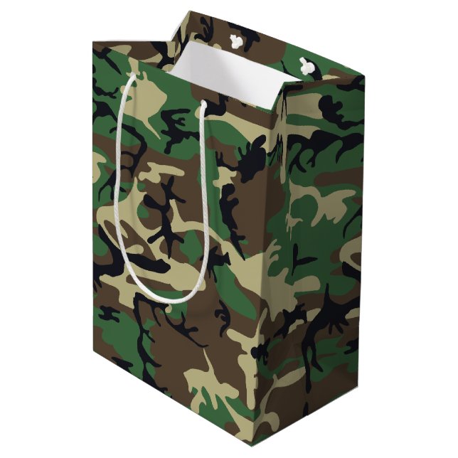 Bolsa De Regalo Mediana Los militares camuflan (Angulo reverso)