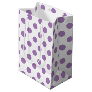 Bolsa De Regalo Mediana Los puntos de polka de lavanda sobre blanco