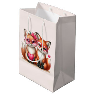 Bolsa De Regalo Mediana Los zorros Naranjas cutáneos en el amor