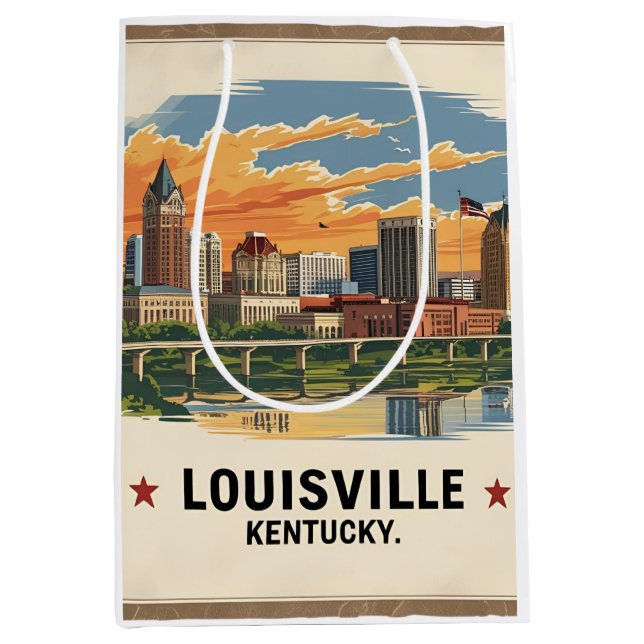 Bolsa De Regalo Mediana Louisville Kentucky USA Skyline (Anverso)