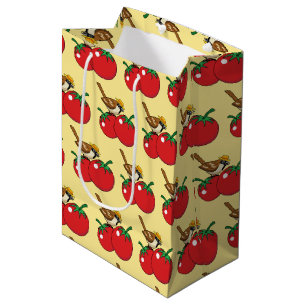 Bolsa De Regalo Mediana Lover Sparrow Orgánico come tomate rojo
