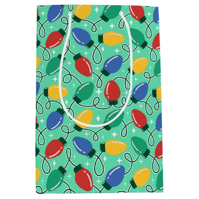 Bolsa De Regalo Mediana Luces alegres y brillantes  (Anverso)