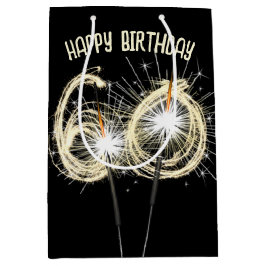 Bolsa De Regalo Mediana Luces doradas para 60 cumpleaños