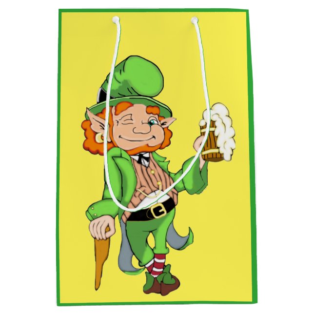 Bolsa De Regalo Mediana Lucky Leprechaun Gift Bag (Anverso)