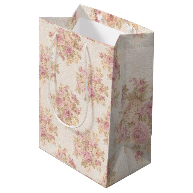 Bolsa De Regalo Mediana Lujo floral (Angulo reverso)
