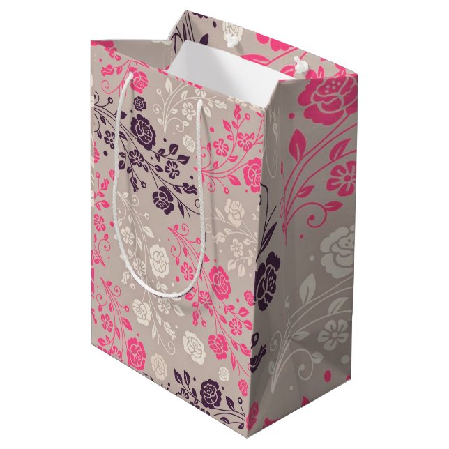 Bolsa De Regalo Mediana Lujo floral (Angulo reverso)