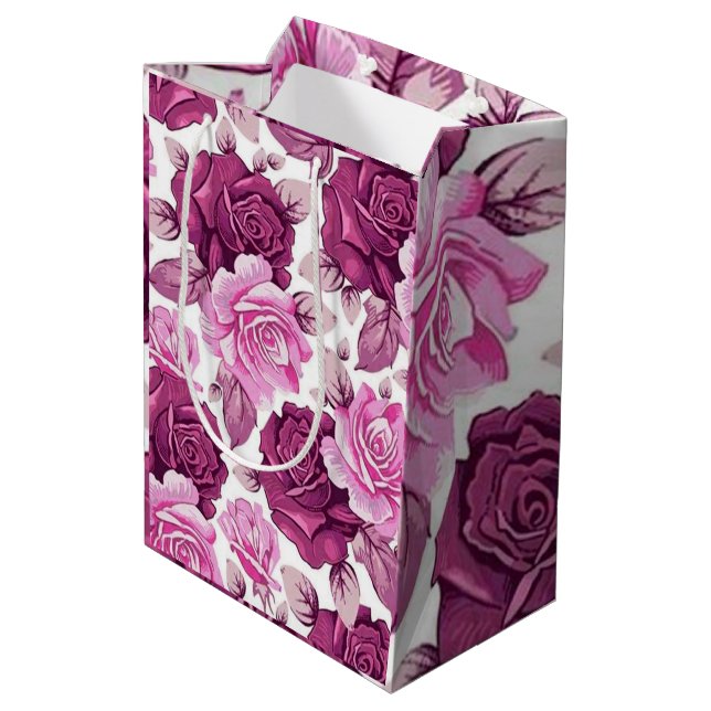 Bolsa De Regalo Mediana Lujo floral (Angulo reverso)