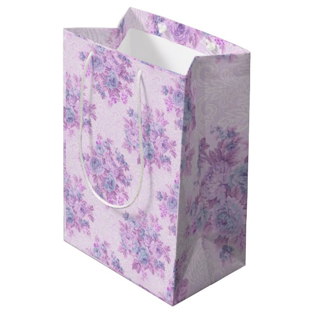 Bolsa De Regalo Mediana Lujo floral (Angulo reverso)