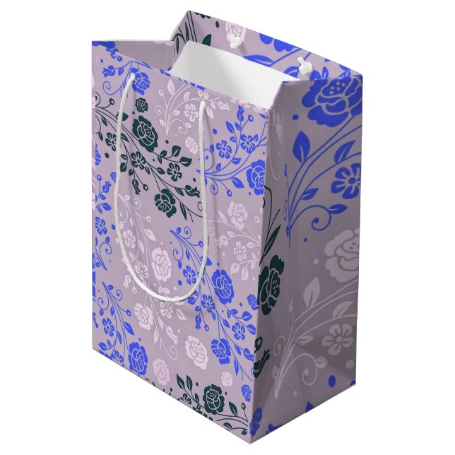 Bolsa De Regalo Mediana Lujo floral (Angulo reverso)