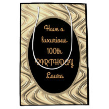 Lujo Personalizado de Oro y Negro Cumpleaños 100