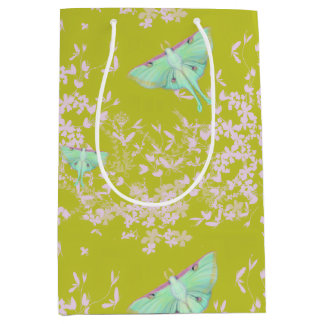 Bolsa De Regalo Mediana Luna Moth on Lime
