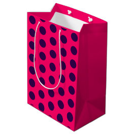 Bolsa De Regalo Mediana Lunares cumpleaños rosa caliente púrpura